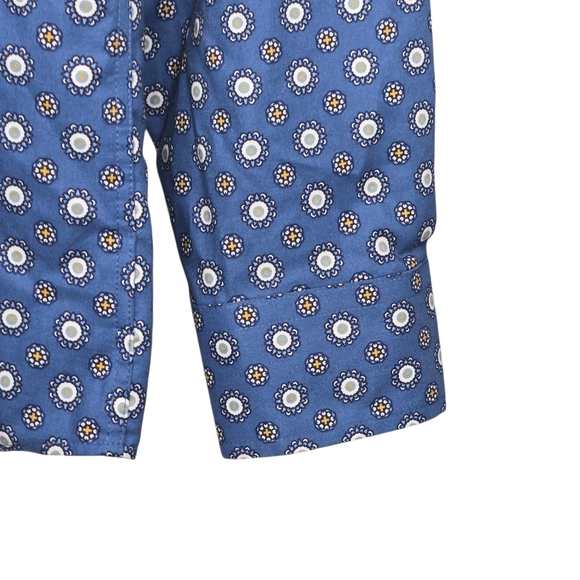 Lands End Traditional Fit No Iron Twill Mens Geo Print Button Shirt 15 - 15 1/2 - Picture 4 of 15